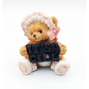 Baby Shower Bear Marjorie Sarnat Enesco Its A Girl Vintage 1994 2 Inch Nursery